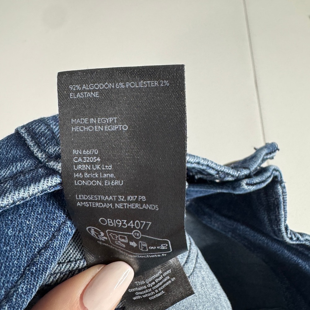 Free People We The Free Flare Jeans Womens 25 Blue Side Slit Denim Pants Boho - Picture 13 of 13